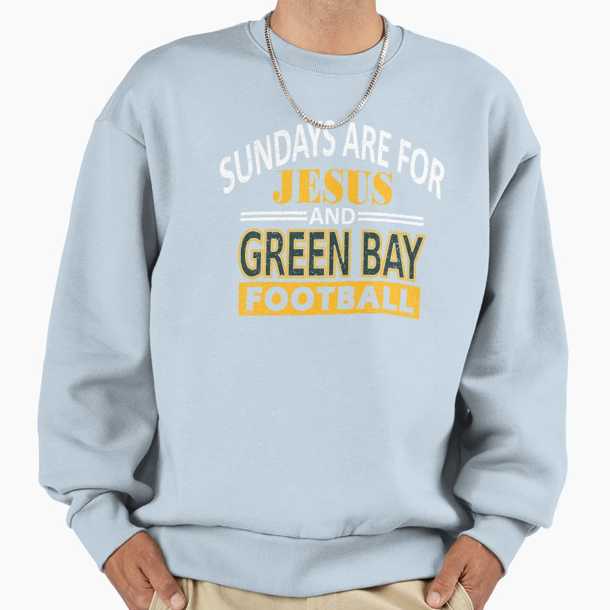 Green Bay Football Fan Sundays Jesus Sweatshirt - Graphic Print for Adults - T-Shirt, Sweatshirt, Hoodie