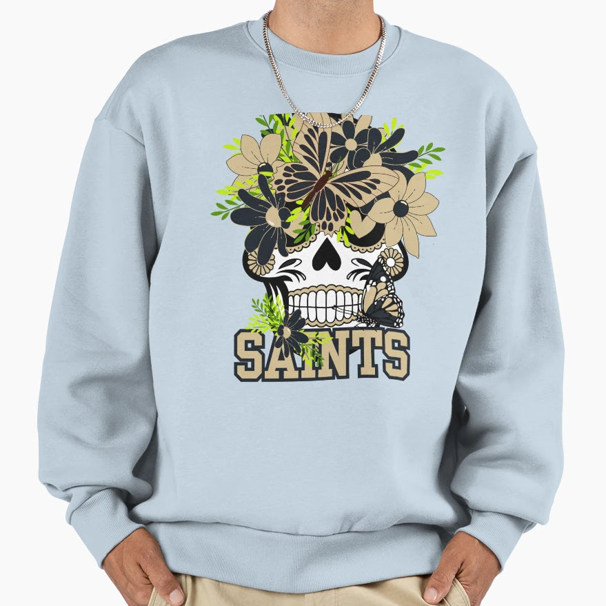 New Orleans Saints Scull Sweatshirt - Graphic Print Unisex - T-Shirt, Sweatshirt, Hoodie