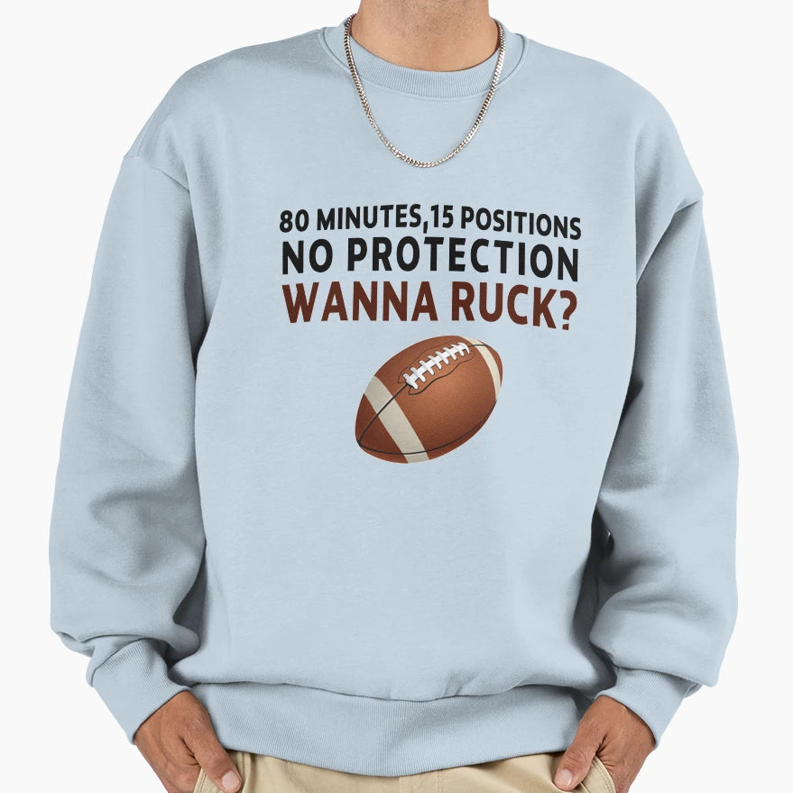 American Football Rugby 80 Sweatshirt - Minimalist Print for Adults - T-Shirt, Sweatshirt, Hoodie
