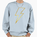 Gold Glittery Lightning Bolt Sweatshirt - Unique Graphic Men Women - T-Shirt, Sweatshirt, Hoodie