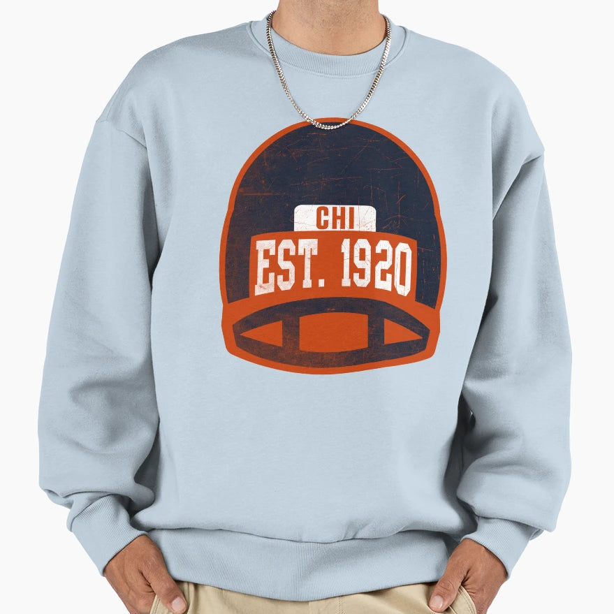 Chicago Throwback Football Helmet Sweatshirt - Unique Graphic Unisex - T-Shirt, Sweatshirt, Hoodie