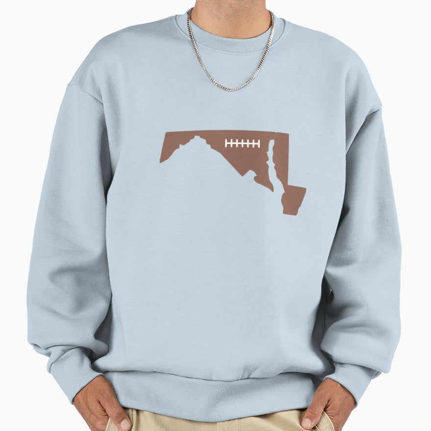 Maryland State Outline Sweatshirt - Casual Everyday Wear Men Women - T-Shirt, Sweatshirt, Hoodie