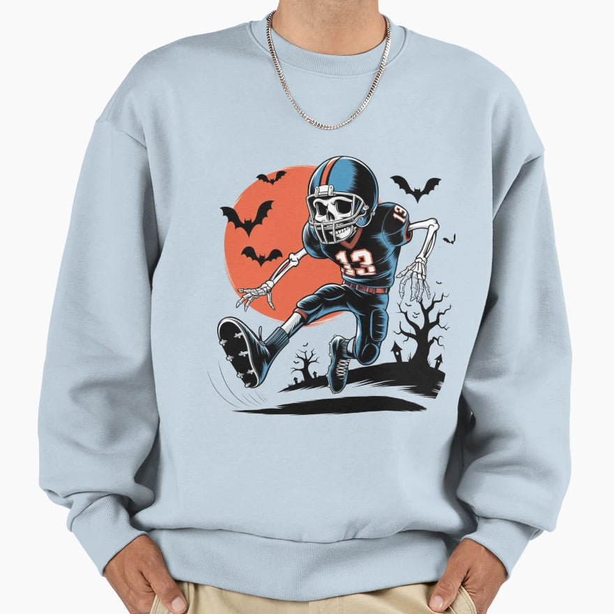 American Football Skeleton Halloween Sweatshirt - Trendy Graphic Unisex - T-Shirt, Sweatshirt, Hoodie
