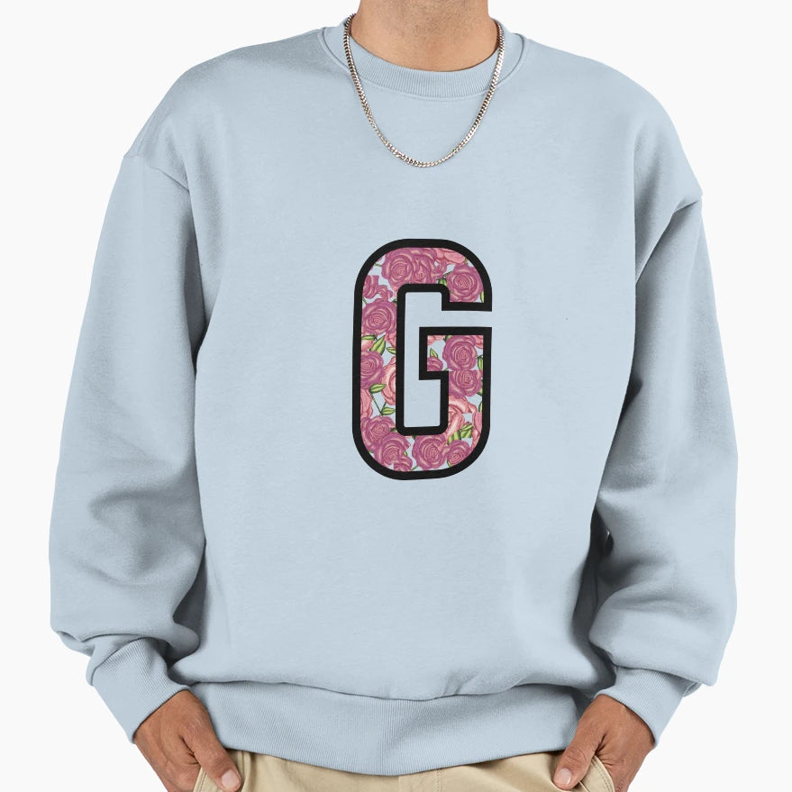 Pretty Rose Letters Letter G Sweatshirt - Streetwear Style Men Women - T-Shirt, Sweatshirt, Hoodie