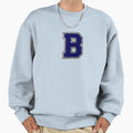 Silver And Navy Varsity Letter B Sweatshirt - Aesthetic Graphic Men Women - T-Shirt, Sweatshirt, Hoodie