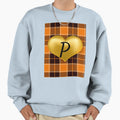 Abstract Warm Plaid Puff Gold Heart Sweatshirt - Minimalist Print Unisex - T-Shirt, Sweatshirt, Hoodie