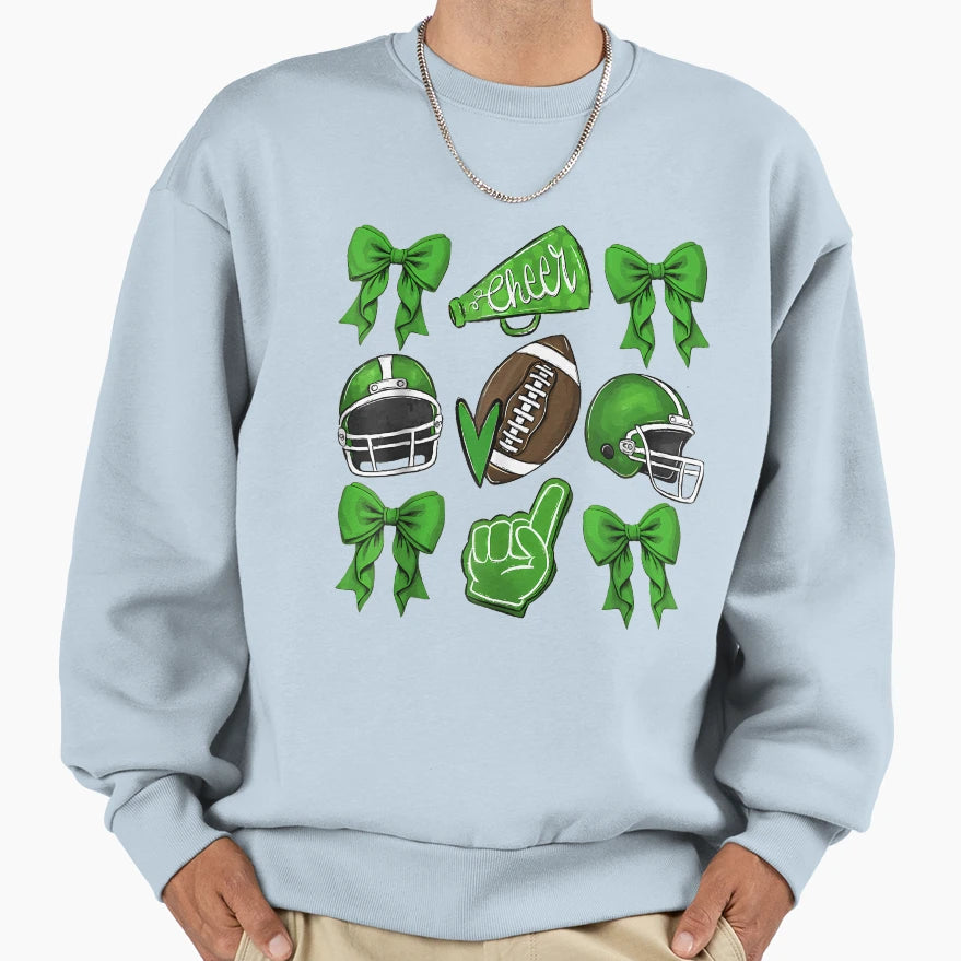 Football Coquette Bow Football Mom Sweatshirt - Trendy Graphic for Adults - T-Shirt, Sweatshirt, Hoodie