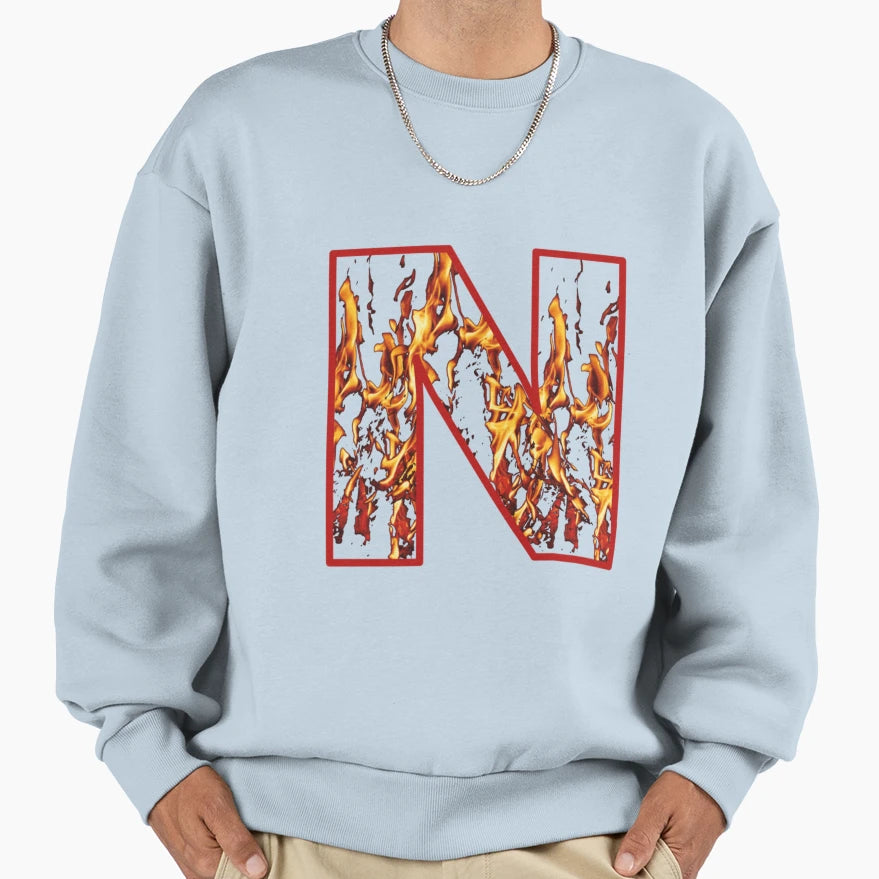 N Flamed Sweatshirt - Novelty Apparel Men Women - T-Shirt, Sweatshirt, Hoodie