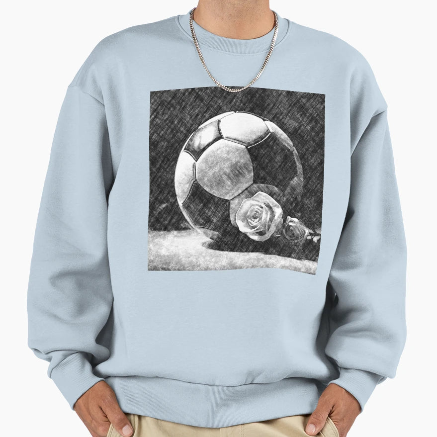 Charcoal Ball Football Lovers Sweatshirt - Aesthetic Graphic for Adults - T-Shirt, Sweatshirt, Hoodie