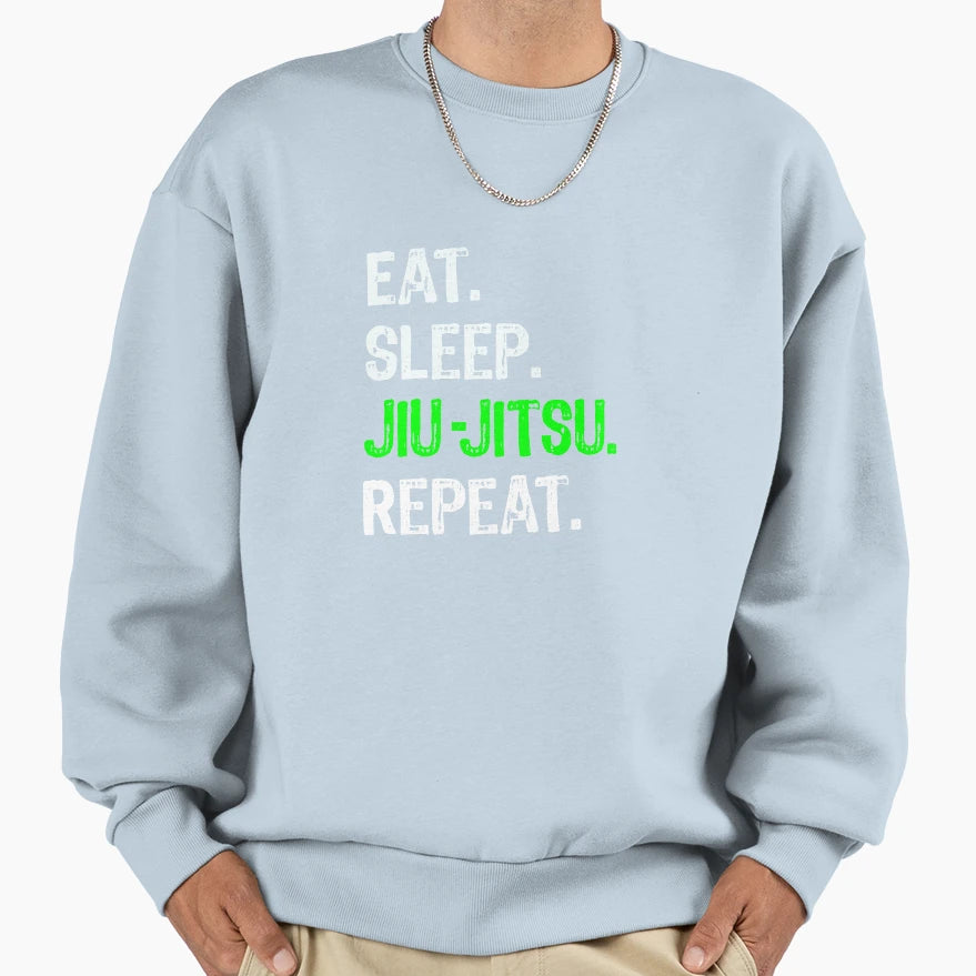 Funny Mma Jiu Jitsu Gift Eat Sleep Sweatshirt - Custom Art Print Men Women - T-Shirt, Sweatshirt, Hoodie