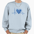 Ohio Hometown Heartbeat Blue Support Sweatshirt - Trendy Graphic Men Women - T-Shirt, Sweatshirt, Hoodie