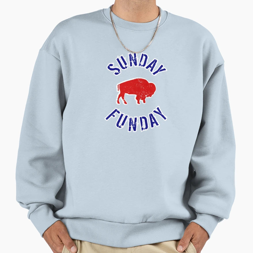 Buffalo Football Sunday Funday Sweatshirt - Streetwear Style for Adults - T-Shirt, Sweatshirt, Hoodie