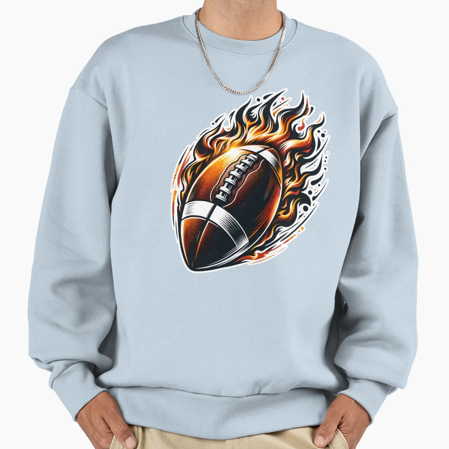 Football Fire Touchdown Sweatshirt - Fun Novelty Design Men Women - T-Shirt, Sweatshirt, Hoodie