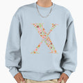 Floral Letter X Sweatshirt - Casual Everyday Wear Men Women - T-Shirt, Sweatshirt, Hoodie