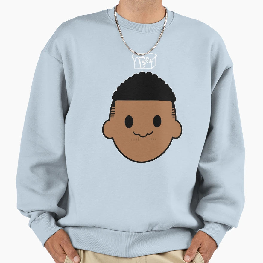 Frostbyt3 Face Curly Hair Sweatshirt - Trendy Graphic Men Women - T-Shirt, Sweatshirt, Hoodie