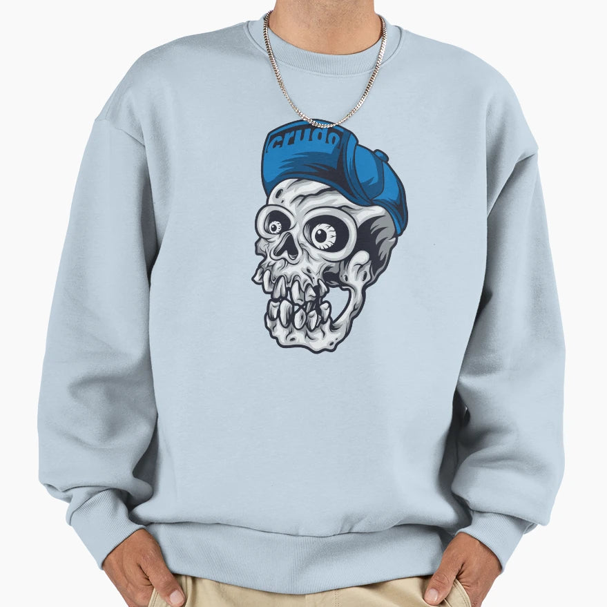 Blue Cap Crudo Skater Skateboarder Sweatshirt - Custom Art Print Unisex - T-Shirt, Sweatshirt, Hoodie