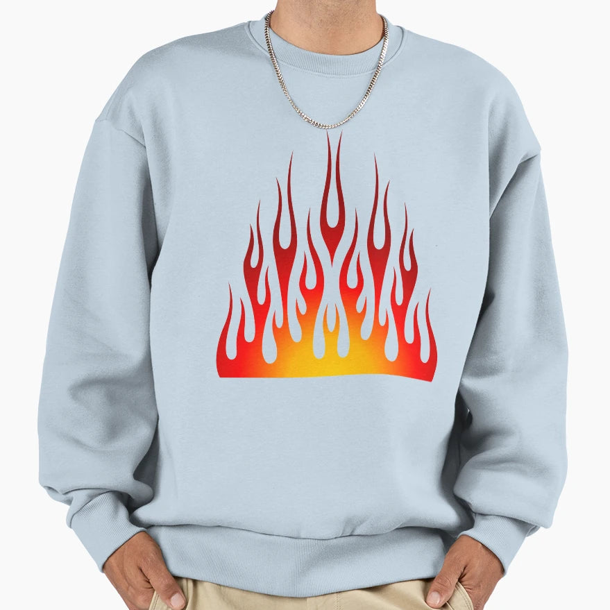 Racing Car Flames Sweatshirt - Minimalist Print Men Women - T-Shirt, Sweatshirt, Hoodie