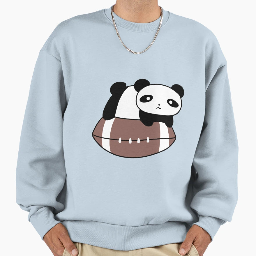 Little Panda And Football Sweatshirt - Minimalist Print Men Women - T-Shirt, Sweatshirt, Hoodie
