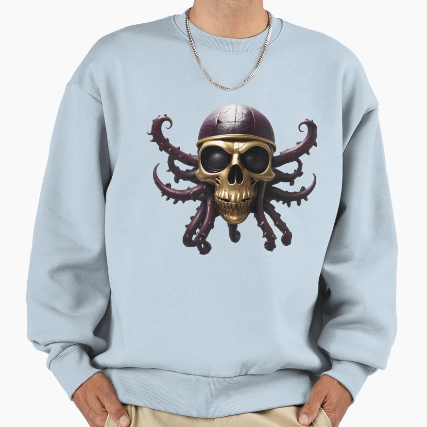 Golden Skull Sweatshirt - Unique Graphic for Adults - T-Shirt, Sweatshirt, Hoodie