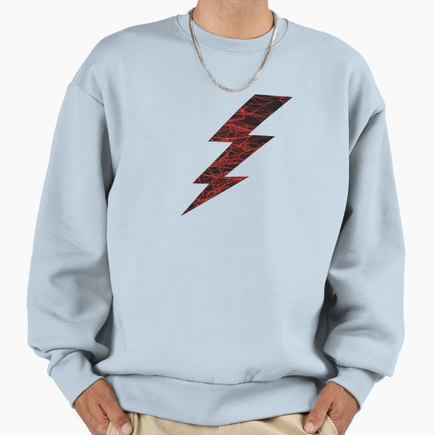 Lightning Bolt Red Line Sweatshirt - Trendy Graphic Men Women - T-Shirt, Sweatshirt, Hoodie