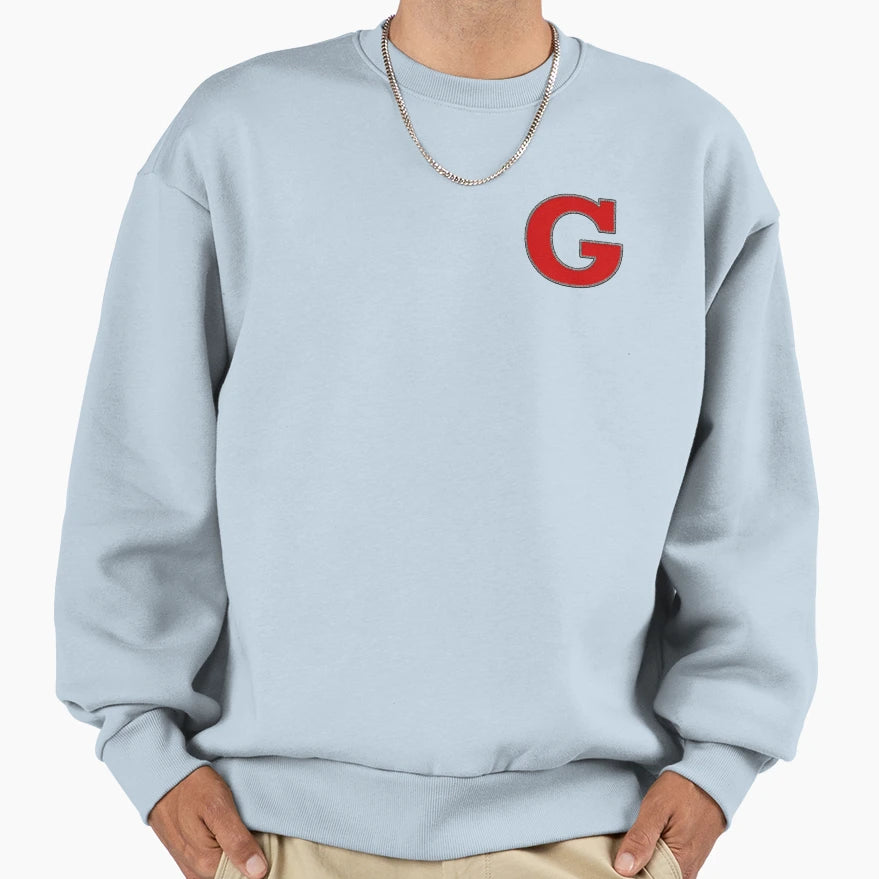 G Initial Letter Patch Sweatshirt - Streetwear Style Men Women - T-Shirt, Sweatshirt, Hoodie