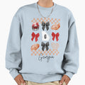 Bows Checkerboard And Georgia Football Sweatshirt - Graphic Print Men Women - T-Shirt, Sweatshirt, Hoodie