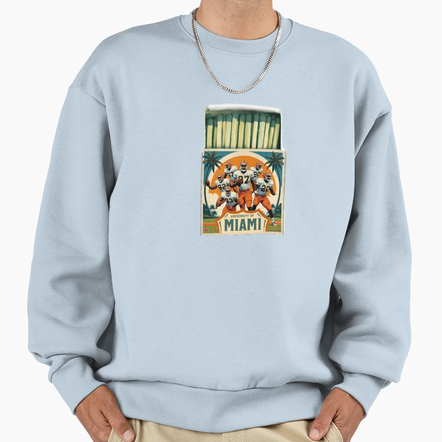 University Miami Hurricanes Football Sweatshirt - Trendy Graphic Men Women - T-Shirt, Sweatshirt, Hoodie