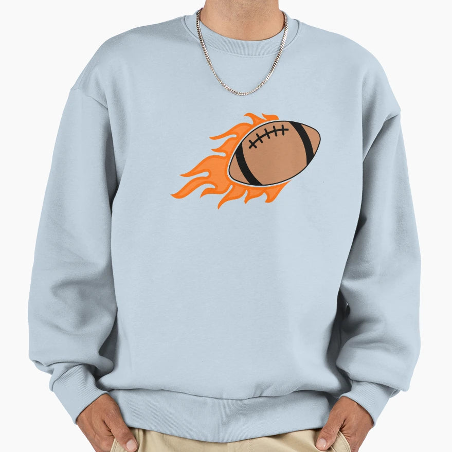 American Football Fire Sweatshirt - Custom Art Print Men Women - T-Shirt, Sweatshirt, Hoodie