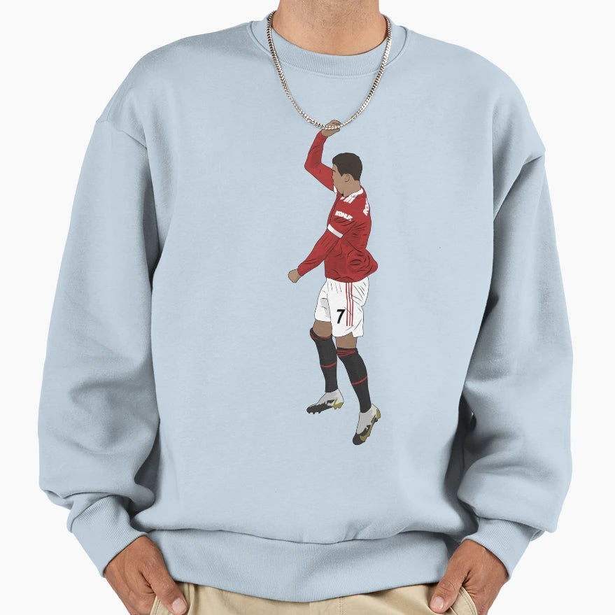 Cristiano Ronaldo Pirouette Siuuuu Sweatshirt - Unique Graphic for Adults - T-Shirt, Sweatshirt, Hoodie