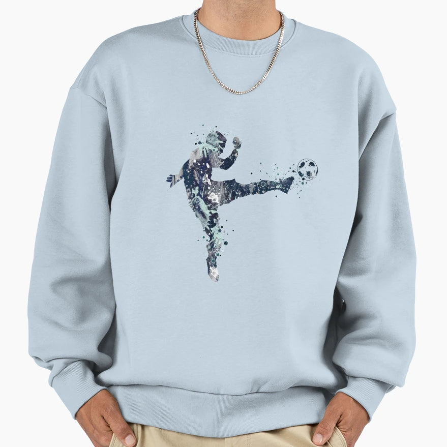 Soccer Player Volley Shot Sweatshirt - Minimalist Print Men Women - T-Shirt, Sweatshirt, Hoodie