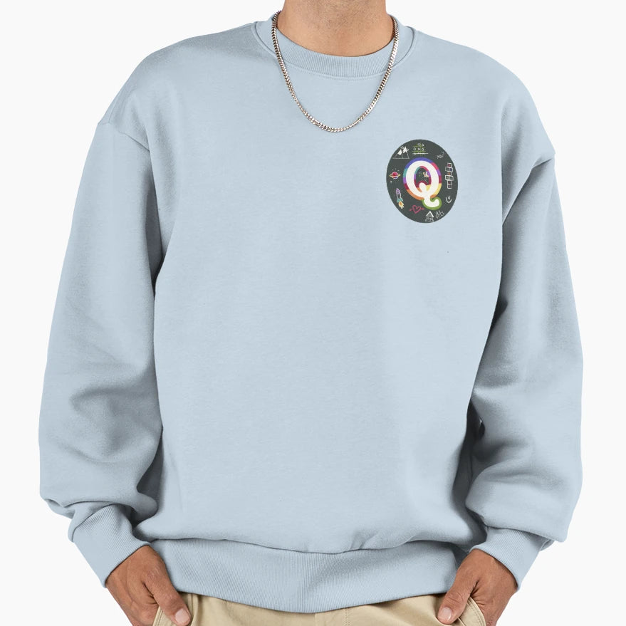 Letter Q Sweatshirt - Aesthetic Graphic for Adults - T-Shirt, Sweatshirt, Hoodie