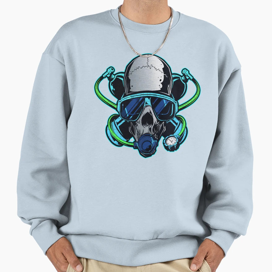 Scuba Skull Sweatshirt - Trendy Graphic Men Women - T-Shirt, Sweatshirt, Hoodie