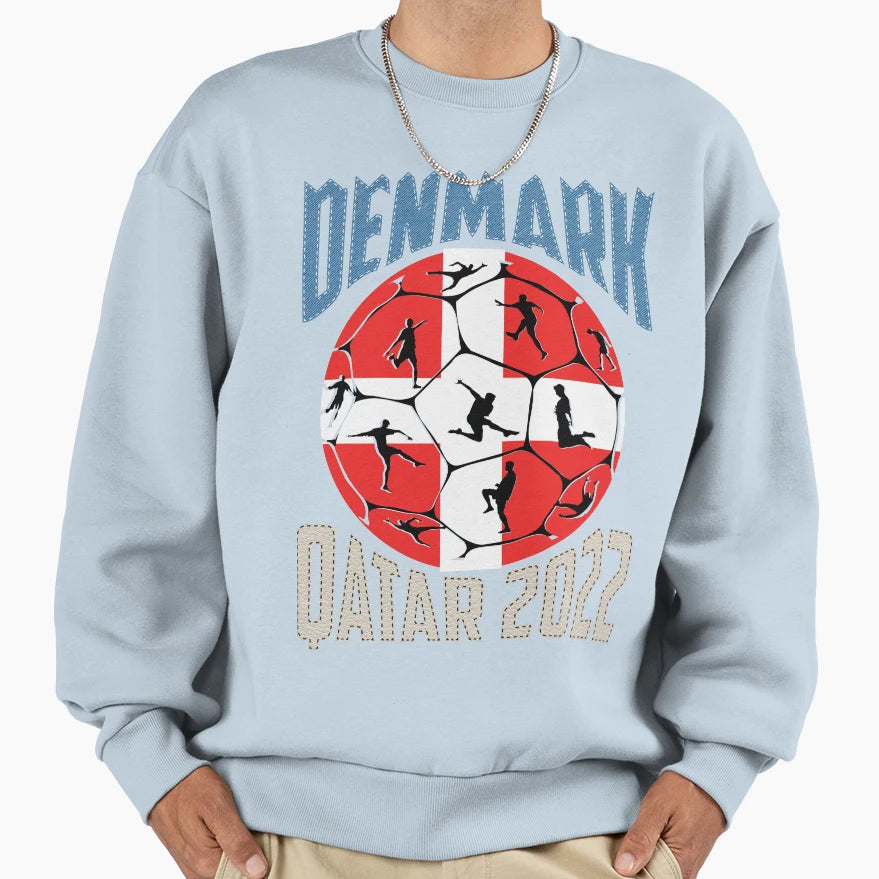 Denmark World Cup Qatar 2022 Sweatshirt - Casual Everyday Wear Unisex - T-Shirt, Sweatshirt, Hoodie