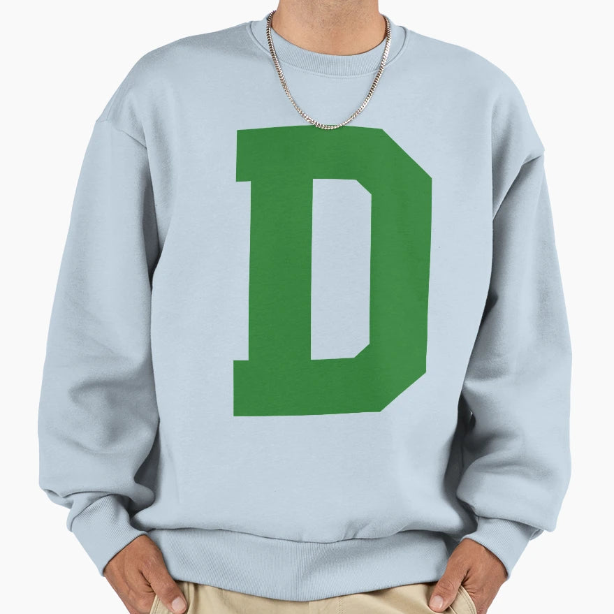 Alphabet Green D Sports Letter D Sweatshirt - Novelty Apparel for Adults - T-Shirt, Sweatshirt, Hoodie