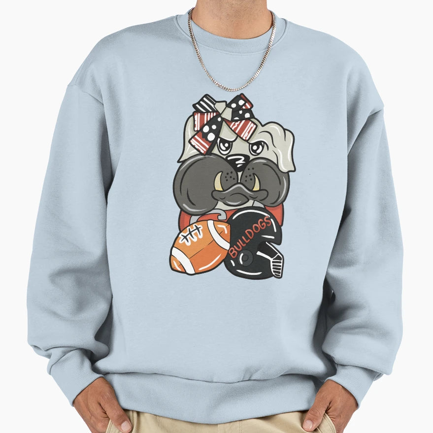 Bulldog Football Fan Illustration Sweatshirt - Minimalist Print Men Women - T-Shirt, Sweatshirt, Hoodie
