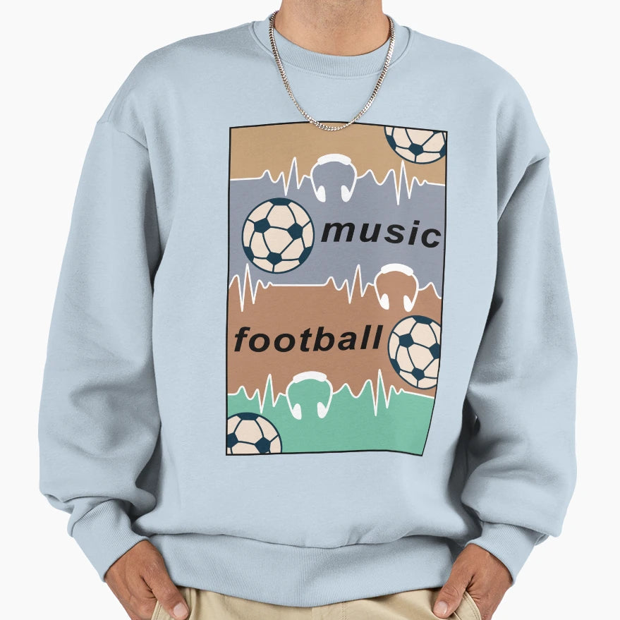 Unique Football And Music Lover Sweatshirt - Fun Novelty Design for Adults - T-Shirt, Sweatshirt, Hoodie