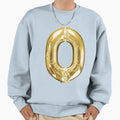 Gold Foil Mylar Balloon Letter O Sweatshirt - Graphic Print for Adults - T-Shirt, Sweatshirt, Hoodie
