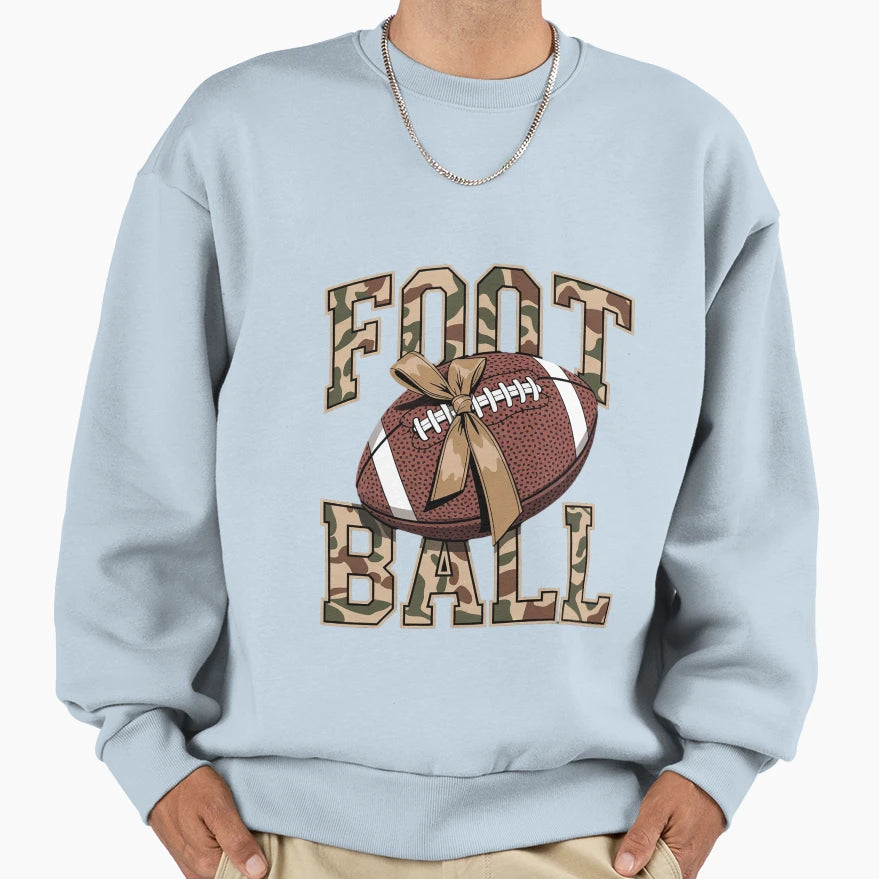 Camo Football Coquette Bow Football Sweatshirt - Fun Novelty Design Unisex - T-Shirt, Sweatshirt, Hoodie