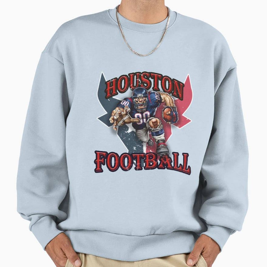 Houston Football Sweatshirt - Unique Graphic Men Women - T-Shirt, Sweatshirt, Hoodie