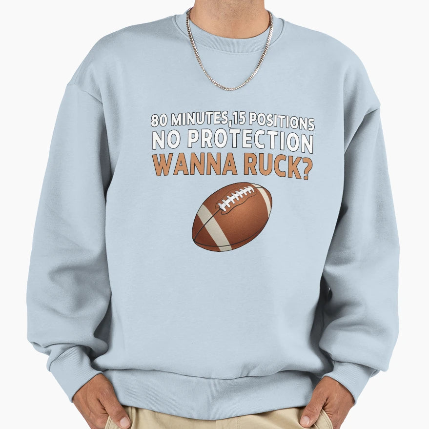 American Football Rugby 80 Minutes Sweatshirt - Trendy Graphic for Adults - T-Shirt, Sweatshirt, Hoodie