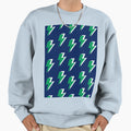 Green Lightning Blue Background Sweatshirt - Novelty Apparel for Adults - T-Shirt, Sweatshirt, Hoodie