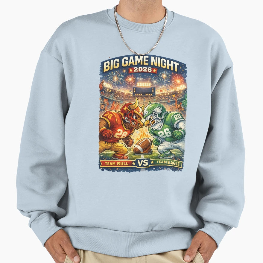 Big Game Night 2026 Football Sweatshirt - Fun Novelty Design Men Women - T-Shirt, Sweatshirt, Hoodie