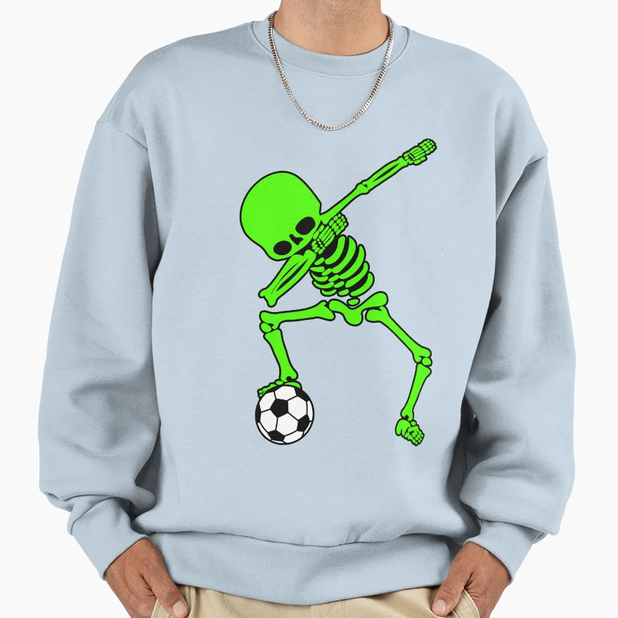 Dabbing Skeleton Soccer Lovers Sweatshirt - Custom Art Print Men Women - T-Shirt, Sweatshirt, Hoodie