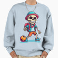 Cartoon Skull Playing Soccer Sweatshirt - Trendy Graphic Men Women - T-Shirt, Sweatshirt, Hoodie