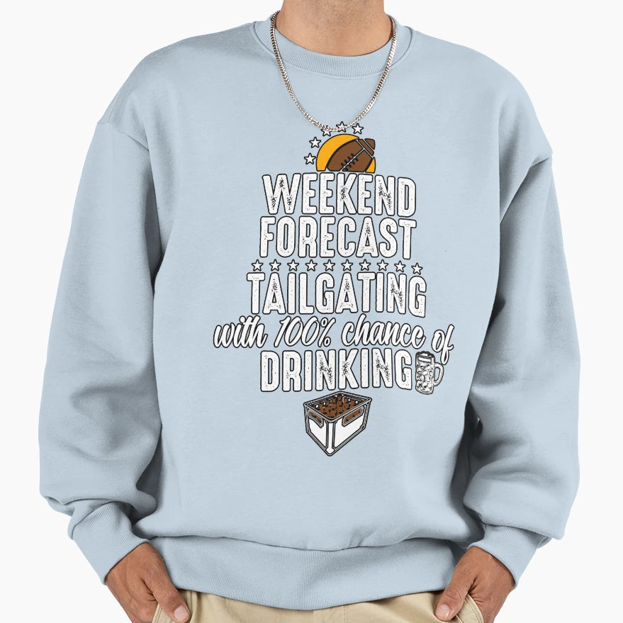 Weekend Forecast Tailgating Chance T-Shirt - Minimalist Print Unisex - T-Shirt, Sweatshirt, Hoodie