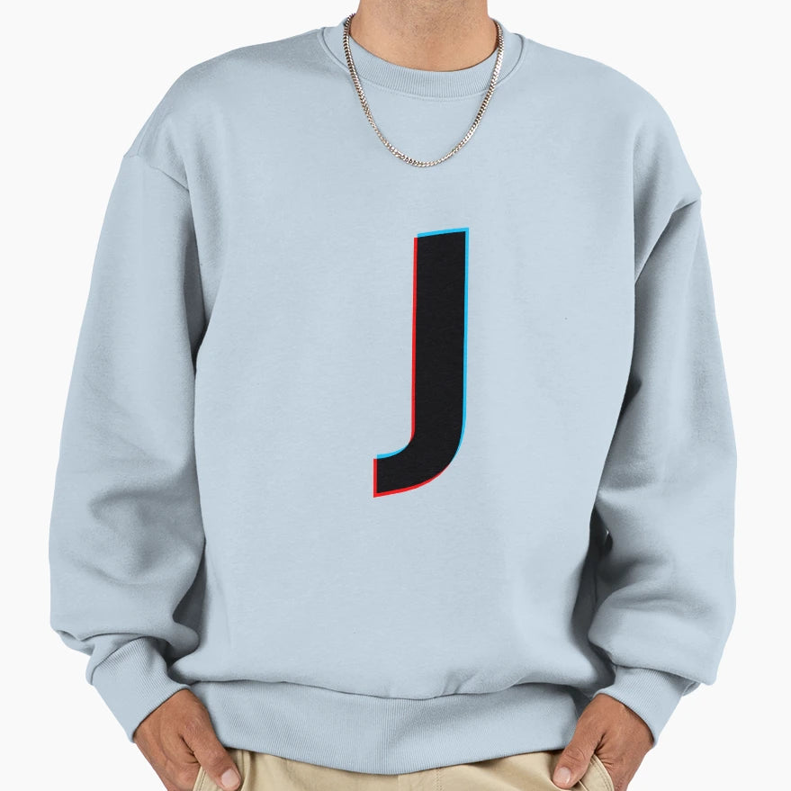 Black Letter J Red And Blue Sweatshirt - Fun Novelty Design for Adults - T-Shirt, Sweatshirt, Hoodie