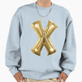 Gold Foil Mylar Balloon Letter X Sweatshirt - Minimalist Print for Adults - T-Shirt, Sweatshirt, Hoodie