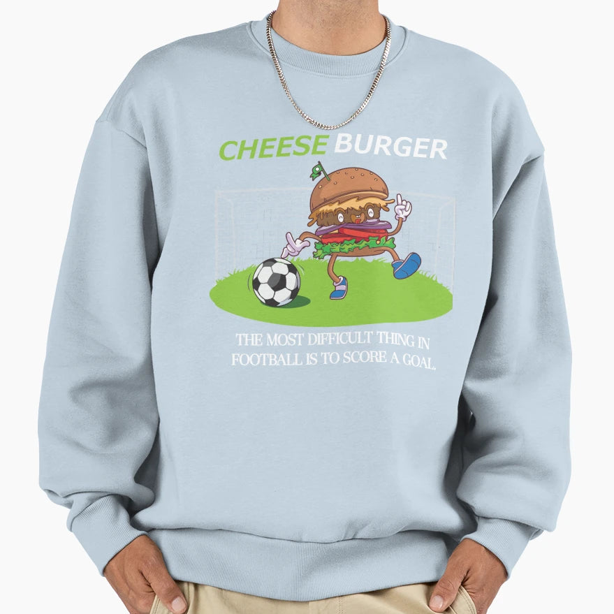 9 Cheeseburger French Fry Hamburger Sweatshirt - Minimalist Print Unisex - T-Shirt, Sweatshirt, Hoodie