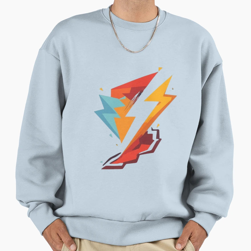 Electric Energy Bold Geometric Sweatshirt - Aesthetic Graphic Men Women - T-Shirt, Sweatshirt, Hoodie