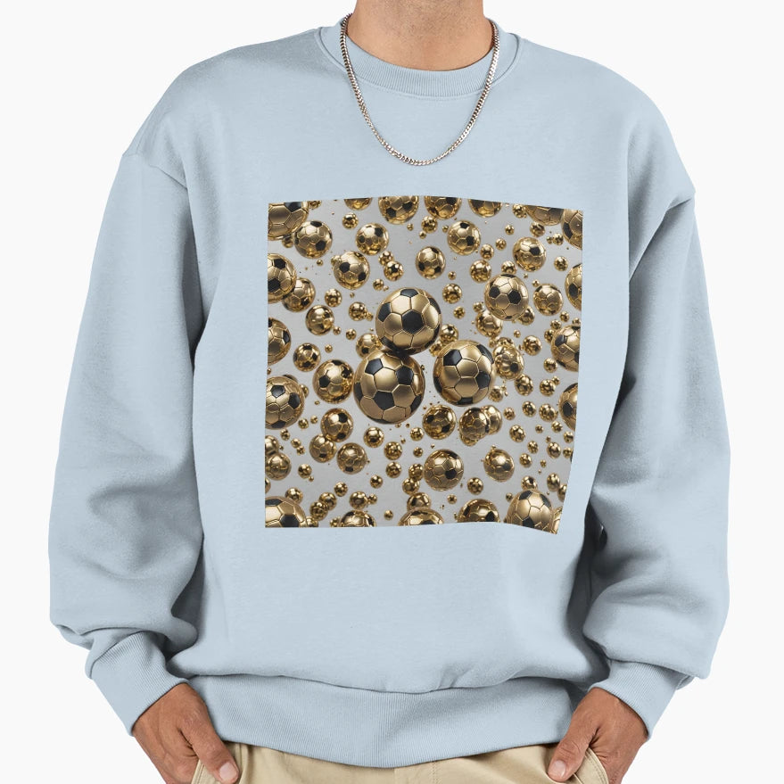 Golden Soccer Balls Sweatshirt - Aesthetic Graphic for Adults - T-Shirt, Sweatshirt, Hoodie